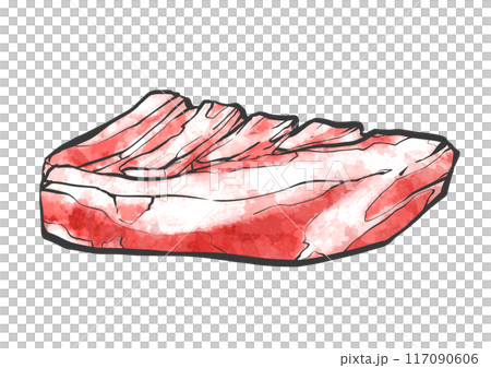 牛そとばらの手書き筆絵風イラスト 牛そとばらの手書き筆絵風イラスト 117090606