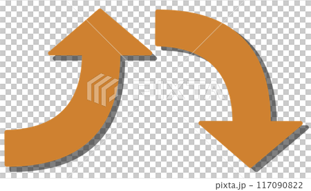 Curved arrows orange set (with shadow) 117090822