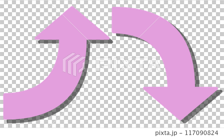Curved arrows pink set (with shadow) 117090824