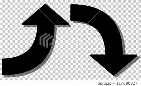 Curved arrows black set (with shadow) 117090827