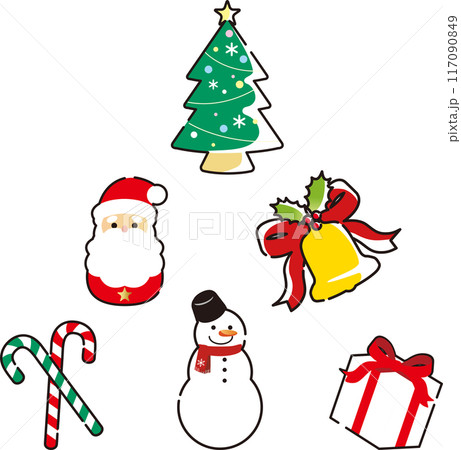 クリスマス アイコン 飾り あしらい デコレーション かわいい イラスト素材セット クリスマス アイコン 飾り あしらい デコレーション かわいい イラスト素材セット 117090849