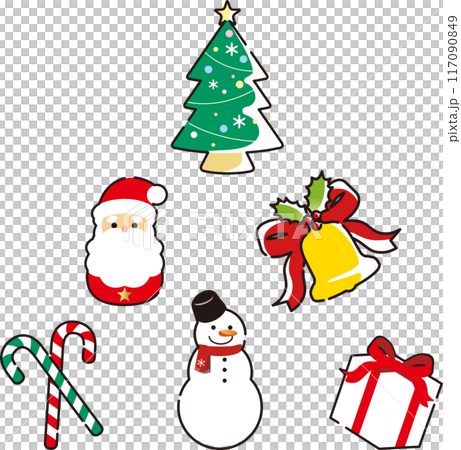 クリスマス アイコン 飾り あしらい デコレーション かわいい イラスト素材セット クリスマス アイコン 飾り あしらい デコレーション かわいい イラスト素材セット 117090849