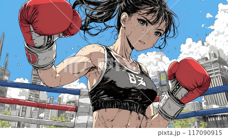 若い女性ボクサー