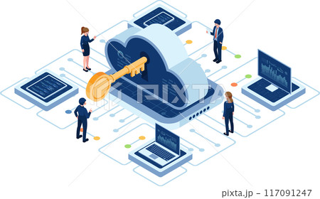 Isometric Cloud-Based Solution with Key and User 117091247