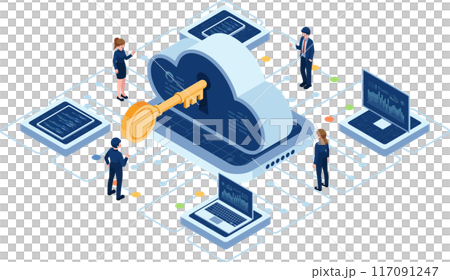 Isometric Cloud-Based Solution with Key and User 117091247