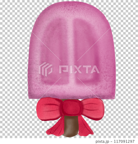 Pink icedreram bar with redribbon Pink icedreram bar with redribbon 117091297