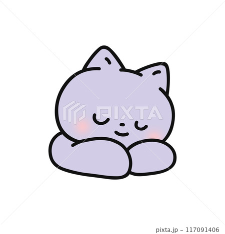 寝ているかわいいネコ 117091406