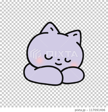 寝ているかわいいネコ 117091406