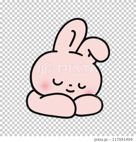 寝ているかわいいウサギのイラスト素材 [117091409] - PIXTA