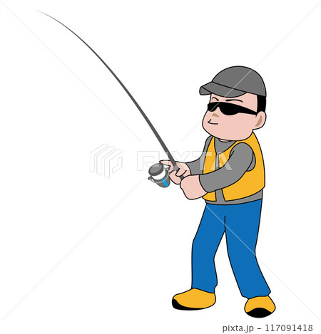 釣りをする男性のベクターイラスト 釣りをする男性のベクターイラスト 117091418