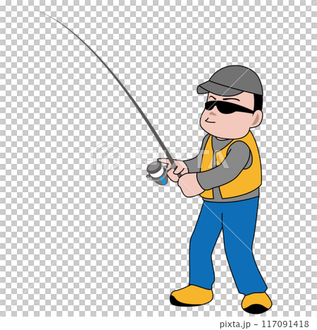 釣りをする男性のベクターイラスト 釣りをする男性のベクターイラスト 117091418
