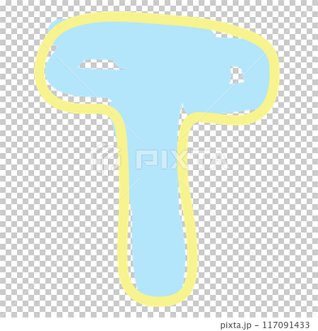 Hand drawn T alphabet letter for brand logo, icon, decoration, pastel font, typography, text, calligraphy, initials, print, card, A to Z clip art, sticker, tattoo, merchandise, ads, education book 117091433