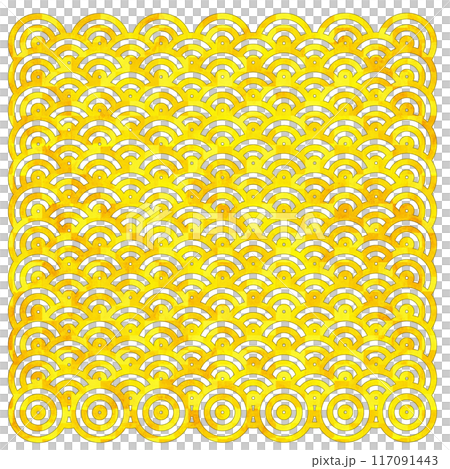 金色青海波浪紋 117091443