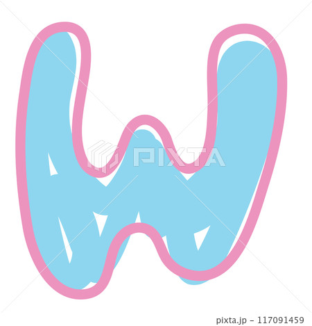 Pastel doodle A to Z alphabet letter design for font, typography, calligraphy, text, message, initials, pet name, merchandise, sticker, cute patches, shirt print, plush toy, education book, learning 117091459
