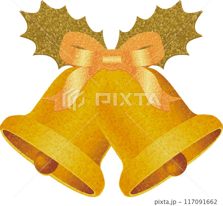 クリスマスベル　水彩　りぼん　オーナメント　イラスト素材 117091662