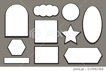 Simple and geometric frames line for element, label and illustration 117091769