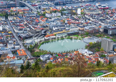Panoramic View of Bergen and its Fjord. Panoramic View of Bergen and its Fjord. 117092201