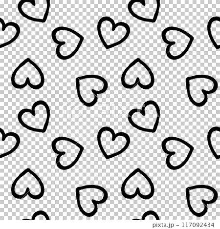 Rough heart seamless pattern (black) Rough heart seamless pattern (black) 117092434