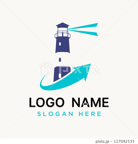 Logo design graphic concept creative premium vector stock arrow pillar light house with rays boat beach island Related building sailor drakness bright Logo design graphic concept creative premium vector stock arrow pillar light house with rays boat beach island Related building sailor drakness bright 117092535