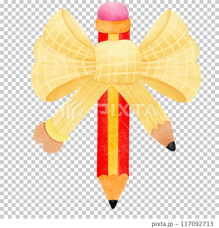 Coquette pencil with Yellow bow 117092713