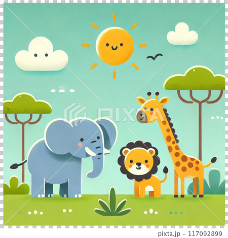 Savannah animals illustrations 117092899