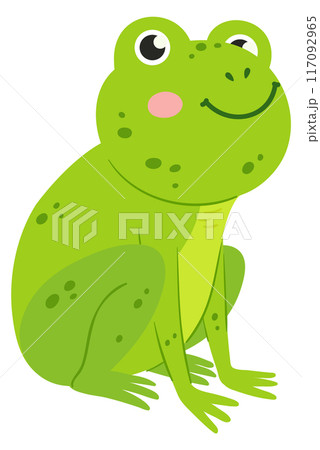 Cute frog sitting. Green wild nature animal Cute frog sitting. Green wild nature animal 117092965