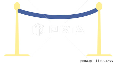 Rope barrier icon. Vip event pole fence Rope barrier icon. Vip event pole fence 117093255