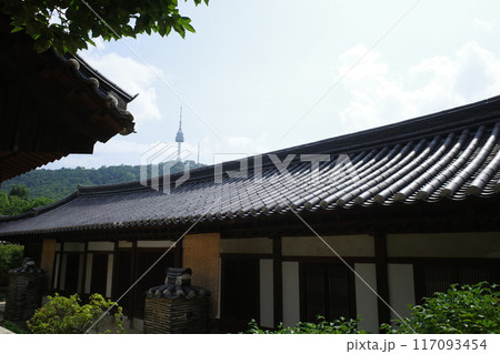 南山コル韓屋村の韓屋とNソウルタワー 南山コル韓屋村の韓屋とNソウルタワー 117093454