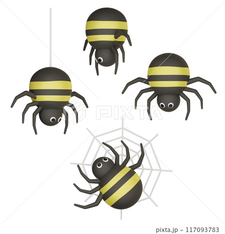 spider with spider web 3D image spider with spider web 3D image 117093783