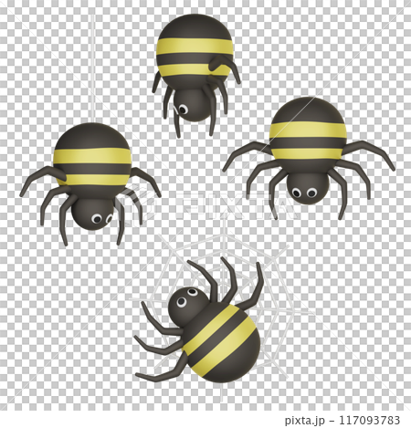 spider with spider web 3D image spider with spider web 3D image 117093783