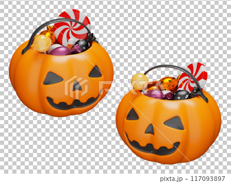 candy in a jack o lantern 3D image candy in a jack o lantern 3D image 117093897