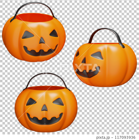 empty candy basket jack o lantern 3D image 117093936
