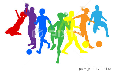 Soccer Football Players People Silhouettes Concept 117094138