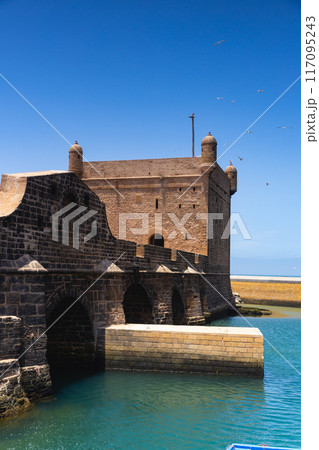 Fortress, bridge and little harbor of Essaouira, Morocco Fortress, bridge and little harbor of Essaouira, Morocco 117095243