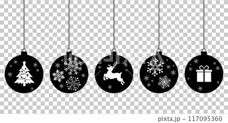 Black simple Christmas ornament_vector illustration 117095360