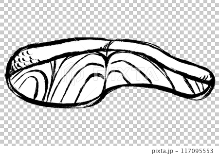 筆タッチの鮭の切り身のイラスト 筆タッチの鮭の切り身のイラスト 117095553
