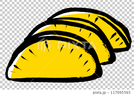 Brush-touched illustration of pickled radish 117095565