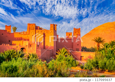Ait Ben-Haddou, Morocco. Famous old clay town in High Atlas mountains. Ait Ben-Haddou, Morocco. Famous old clay town in High Atlas mountains. 117095637