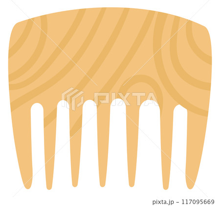 Wooden comb icon. Hair brush color symbol 117095669