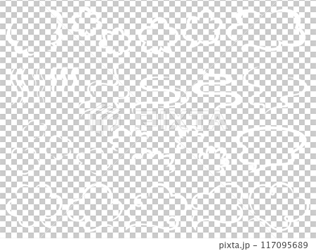 白い湯気の線画エフェクトと吹き出しのセット 117095689