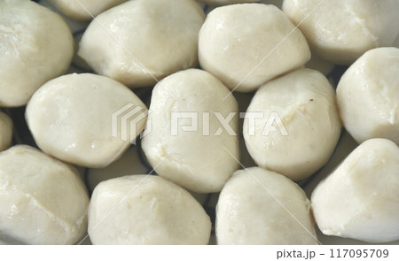 close up of steamed pork ball arraning on plate background and texture close up of steamed pork ball arraning on plate background and texture 117095709