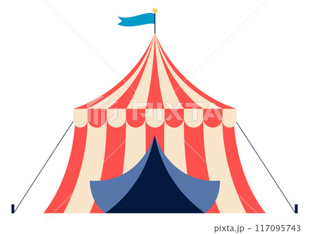Carnival tent color icon. Funfair or circus symbol 117095743