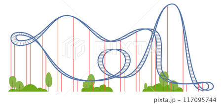 Amusement park ride color icon. Coaster attraction 117095744