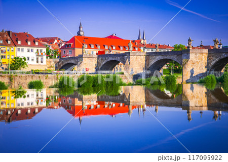 Wurzburg, Germany. Main River summer landscape, historical Bavaria Wurzburg, Germany. Main River summer landscape, historical Bavaria 117095922