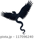 Fantastic winged black snake artwork illustration 117096240