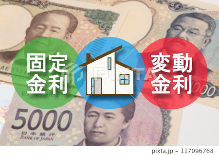 住宅ローン　固定金利と変動金利 117096768