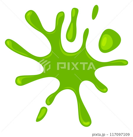Green liquid splash. Slime stain. Poison blob 117097109