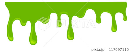 Green poison dripping border. Slime cartoon drops 117097110