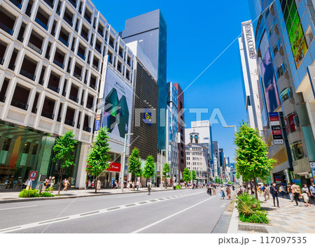 休日の銀座 歩行者天国 休日の銀座 歩行者天国 117097535