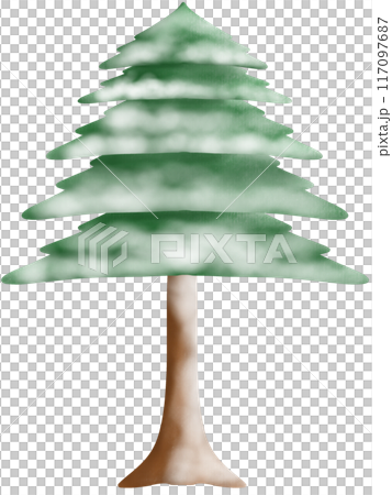 cute minimal Christmas tree with beautiful decorations 117097687